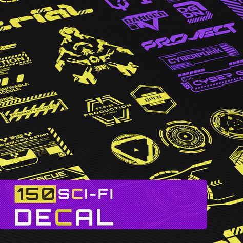 150 SCI-FI DECAL_VOL.01, on ArtStation at https://www.artstation.com/artwork/5vKLgJ Sci Fi, Art Design, Art