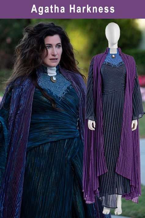 Wandavision Costume, Agatha Harkness Wandavision, Wanda Maximoff Cosplay, Marvel Horror, Marvel Females, Scarlet Witch Costume, Halloween Alphabet, Witch Things, Loki Cosplay