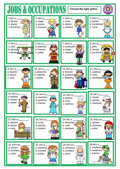 Community Helpers Preschool Activities, Community Helpers Preschool, English Exercises, Esl Activities, English Games, English Worksheets For Kids, English Classroom, Community Helpers, English Lessons For Kids