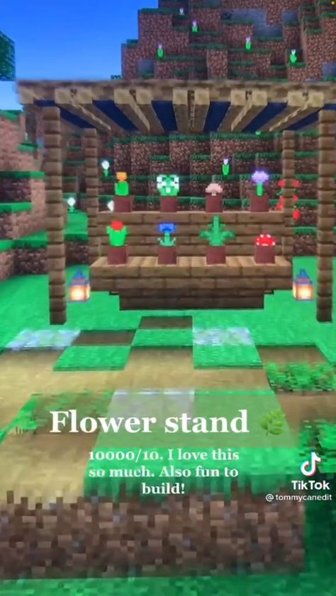 Flower Stand Minecraft, Minecraft Flower Stand, Minecraft House Plans, Minecraft City, World Vision, Minecraft House, Florist Shop, Minecraft Builds, Flower Stand