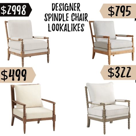 Love the look of high-end spindle chairs? You can score the look in a variety of price points. Check out these gorgeous spindle chairs. Spindle Chairs, Spindle Chairs In Living Room, Refinish Spindle Chairs, Bobbin Chair Living Room, Black Spindle Chairs, Spindle Accent Chair, Spindle Chair Dining, White Spindle Dining Chairs, Bobbin Chair