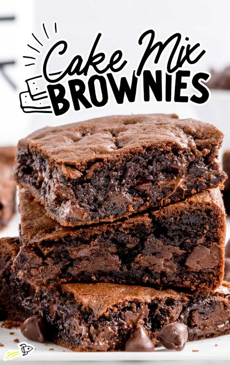 How To Turn Cake Mix Into Brownies, Turn Cake Mix Into Brownies, Brownies From Cake Mix Boxes, Chocolate Cake Mix Recipes, Brownie Mix Recipes, Cake Mix Brownies, Cake Mix Muffins, Box Cake Recipes, Recipes Brownies