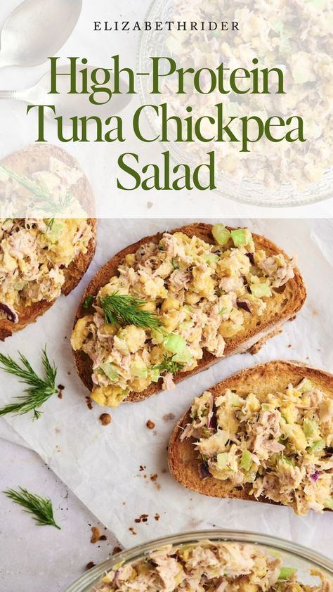 Whip up this delicious high-protein tuna chickpea salad in just 5 minutes! Packed with flavor and nutrients, it's the perfect lunch option. High-Protein Recipes | Tuna Chickpea Salad | Quick Lunch Ideas | Nutritious Meals | Healthy Salad Recipes Tuna Chickpea Salad, Tuna Chickpea, Quick Lunch Ideas, High Protein Lunch Ideas, Classic Tuna Salad, Chickpea Tuna Salad, High Protein Salads, Salad Recipes Lunch, Salad Lunch