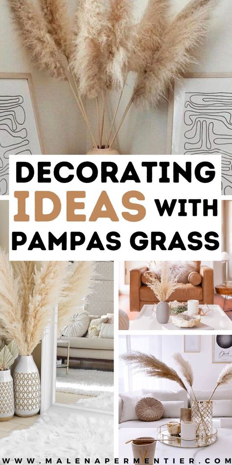 decorating ideas with pampas grass Living Room Decor Pampas, Pampas Feather Decor, Tall Pampas Grass Decor Living Room, Pampas Grass Vases, How To Decorate With Pampas, Faux Pampas Grass Decor Home, Feather Plant Decor, Decorating With Pampas Grass Plumes, Diy Pampas Grass Arrangement