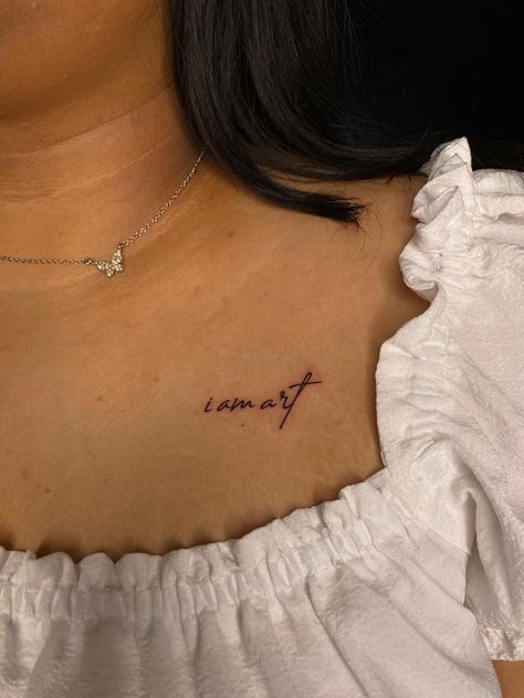 Simple Chest Tattoo Female Upper, Above Chest Tattoo Female, Chest Tattoo Female Upper Words, Small Chest Tattoos Female, Small Chest Tattoo Female, Chest Tattoo Female Upper, Chest Tattoo Female, Henna Inspo, Small Chest Tattoos