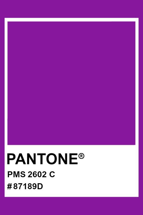 PANTONE 2602 C #pantone #color #PMS #hex Palette Winter, Coordinates Art, Colourful Things, Pantone Matching System, Pantone Colours, Pantone Color Chart, Pantone Colour Palettes, Purple Color Palettes, Pantone Colors