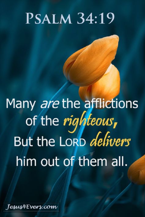 wiirocku:Psalm 34:19 (NKJV) - Many are the afflictions of the... Psalm Scriptures, Life Verses, Heaven Art, Bible Quotes Images, Biblical Verses, King Jesus, Bible Teachings, Quotes God, Prayer Scriptures