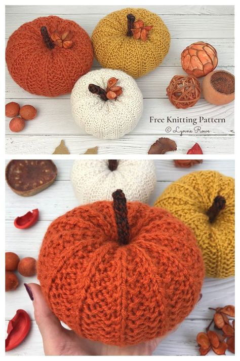 Pumpkin Knitting Pattern Free, Knitted Pumpkins Free Pattern, Halloween Knitting Patterns Free, Knitted Pumpkins, Halloween Knitting Patterns, Pumpkin Patterns Free, Halloween Knitting, Fall Knitting Patterns, Knitted Toys Free Patterns