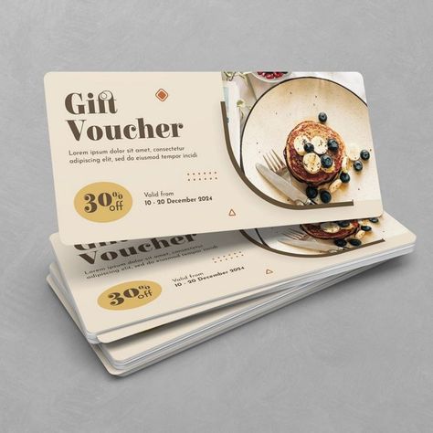 Food Gift Voucher Coupon PSD Templates Corporate Identity About Us Page Design, Food Vouchers, Voucher Design, Coupon Template, Gift Voucher, Gift Vouchers, Corporate Identity, Food Gifts, Food Design