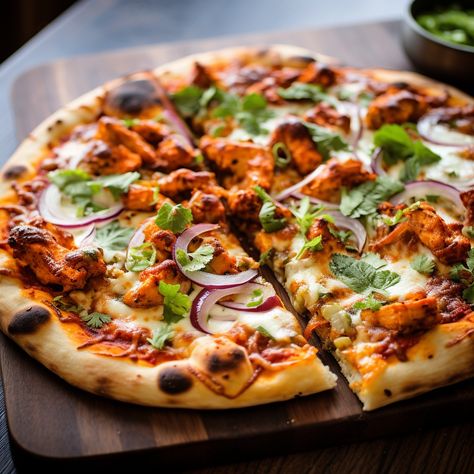 Indulge in the perfect blend of Indian and Italian flavors with this special Tandoori Fusion Delight: Butter Chicken Pizza. The combination of classic butter chicken with a crispy pizza crust is truly a taste sensation. #italianflavors #weeknightdinner #brunchgoals #indianflavors #food #tasty #butterchickenpizza #culinaryadventures #tandoorifusiondelight #foodjourney #recipeinspiration #pizzaobsession #savory #yum #recipe Tandoori Chicken Pizza Recipe, Indian Pizza Recipe, Tandoori Pizza, Tandoori Chicken Pizza, Butter Chicken Pizza, Indian Pizza, Special Pizza, Chicken Pizza Recipe, Butter Chicken Sauce