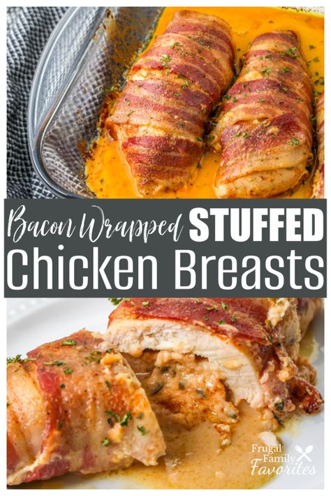 Grilled Stuffed Chicken With Cream Sauce, Chicken Breast Breakfast Ideas, Ruth Chris Stuffed Chicken, Bacon Wrapped Stuffed Chicken Breast, Easy Stuffed Chicken Breast, Cheese Stuffed Chicken Breast Recipes, Bacon Wrapped Stuffed Chicken, Baked Stuffed Chicken, Chicken Breast With Bacon