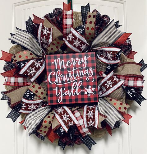 Wreath Snowflakes, Merry Christmas Photos, Merry Christmas Yall, Autumn Wreaths For Front Door, Christmas Front Doors, White Wreath, Wreath Farmhouse, Etsy Christmas, Wreath Forms