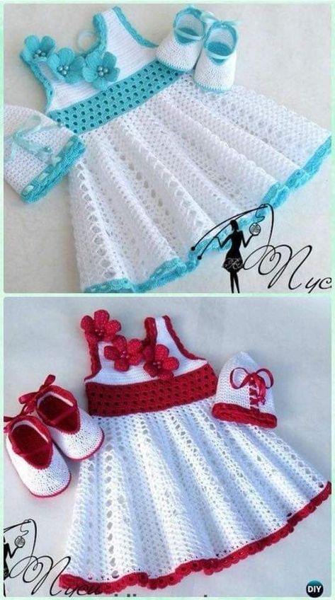 Crochet Spring Dresses, Crochet Girls Dress, Vestidos Bebe Crochet, Crochet Baby Girl Dress, Crochet Baby Dress Pattern, Baby Dress Pattern, Frock Patterns, Crochet For Babies, Crochet Baby Girl