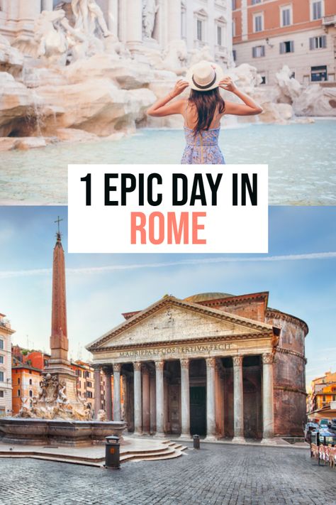 The best Guide for 1 day in Rome, Italy! One Day In Rome, Italy Quotes, Rome In A Day, Europe Adventure, Where To Go In Italy, Day In Rome, 1 Day Trip, Vacation In Italy, Rome Itinerary