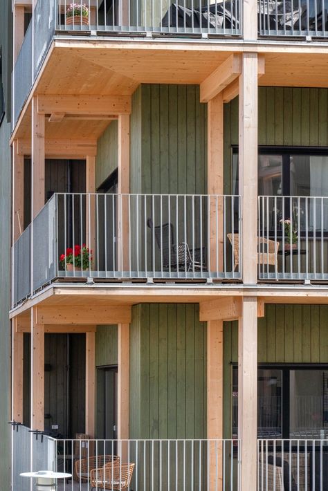 Gallery of Notuddsparken Apartments / OKIDOKI - 4 Wood Architecture, Timber Structure, Apartment Architecture, Landscape And Urbanism, Timber Construction, Cultural Architecture, Social Housing, Museum Architecture, Building Systems