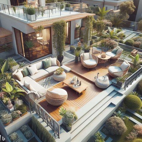 Roof Top Patio, Penthouse Garden, Contemporary Kitchen Design Ideas, Roof Terrace Design, Rooftop Patio Design, Roof Garden Design, Terrace Decor, Rooftop Terrace Design, Rooftop Design