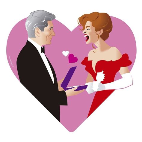 Pretty Woman Edward Lewis, Richard Gere Julia Roberts, Vivian Ward, Pretty Woman Movie, Image Girly, Lady Cartoon, Woman Movie, Celebrity Drawings, Richard Gere