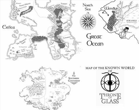 Wendlyn Map, Southern Continent Tog, Tog Map, Elide Tog, Throne Of Glass Map, Acotar Map, Book Maps, Rowan Whitethorn, Throne Of Glass Fanart