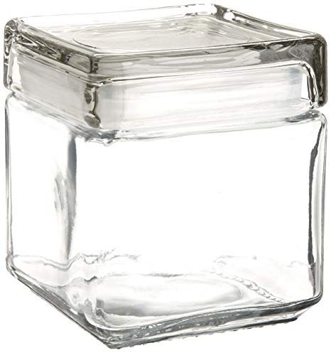 Amazon.com: Anchor Hocking 85587R 1 Quart Stackable Square Clear Glass Storage Jar: Canning Jars: Home & Kitchen Flour Storage, Square Jars, Natural Fertilizer, Glass Storage Jars, Pantry Shelf, Stackable Storage, Kitchen Canisters, Cookware Sets, Coffee Station