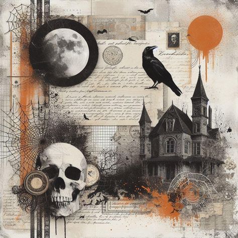 Gothic Scrapbook, Scrapbook Ideas, Junk Journal, Collage, Art