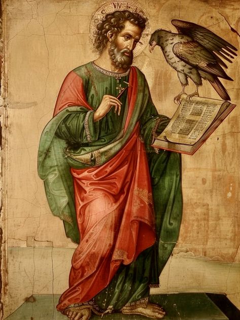 Saint John The Evangelist, John The Apostle, Jesus Has Risen, Catholic Artwork, Mother Mary Pictures, St John The Evangelist, Mary Pictures, Apostle John, Bible Verses Kjv