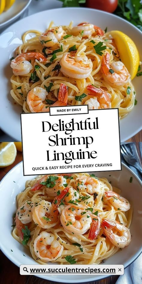 Impress your guests with this Shrimp Linguine, a quick and elegant dinner option! With its rich flavors and beautiful presentation, it’s sure to become a favorite in your recipe collection. Best Shrimp Scampi, Best Shrimp Scampi Recipe, Shrimp Linguine Recipe, Shrimp Scampi Linguine, Seafood Bisque Recipe, Seafood Linguine, Shrimp Linguine, Creamy Shrimp Pasta, Eating Together