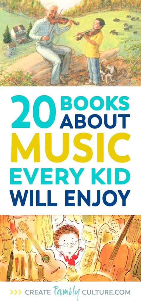 20 Kids Books About Music | Elementary Book List | Picture Books | Preschool | Music Appreciation | Music Curriculum #elementary #preschool #homeschool #picturebooks Books About Music, Music Education Quotes, Art Methods, Elementary Books, Homeschool Music, Elementary Music Lessons, Elementary Music Education, Early Music, Preschool Homeschool