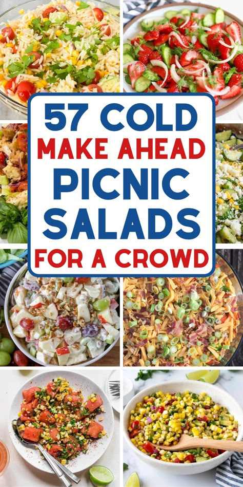 Summer salads recipes Easy Salads For A Crowd, Cookout Salad, Summer Salads For A Crowd, Summer Salads For Bbq, Salads For Bbq, Summer Picnic Salads, Picnic Salad Recipes, Salads For Picnics, Picnic Salads