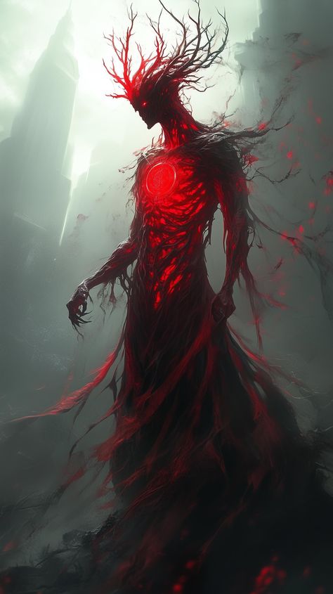 🩸 The Awakening of the Scarlet King 🩸In the abyss where light merges with shadows, he rises. The Scarlet King, an entity born of chaos, adorned with twisted branches and veins pulsing with crimson energy. A symbol of terror and power, his presence consumes the very essence of fear. 🌑✨Can you feel the darkness approaching?#DigitalArt #Demons #DarkArt #DarkFantasy #HorrorArt #ScarletKing #FantasyArt Chaos Deity, Scarlet King, God Of Chaos, Twisted Branches, Fantasy Demon, Baldurs Gate, The Awakening, The Abyss, Occult Art