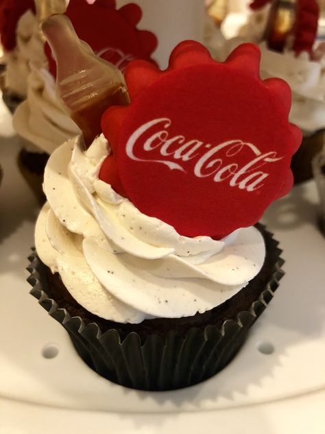 Coca Cola cupcakes Coca Cola Cupcakes, Cola Cupcakes, Coke Cupcakes, Dad's Birthday, Dad Birthday, Coca Cola, Cake Toppers, Cupcake, Cake