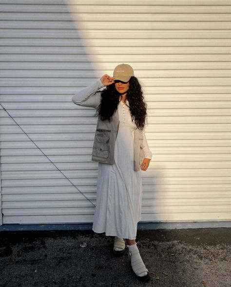 outfit is giving fisher girl aesthetic meets toddler socks and sandals????? amazin anyways add this song to your playlist if you haven’t already 😗 dress and socks: @freepeople hat: @_livebygrace_ vest: thrifted shoes: @drmartensofficial #modesty #modestinspo Thrifted Shoes, Modest Outfit, Toddler Socks, For You Song, Socks And Sandals, Modest Outfits, Aesthetic Clothes, Free People, Socks