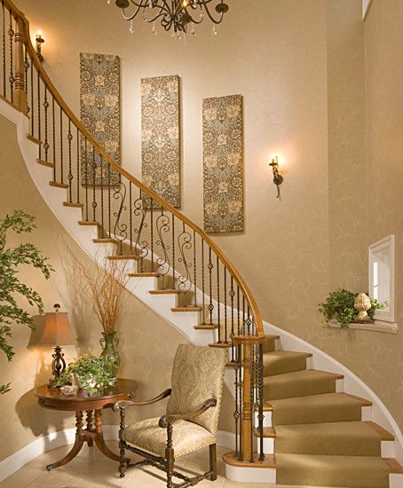 Traditional Staircase Design, Pictures, Remodel, Decor and Ideas Stairs Wall Art, Decorating Stairway Walls, Elegant Staircase, Stair Wall Decor, Foyer With Stairs, Stairway Walls, Wall Stairs, Stairway Wall, تحت الدرج