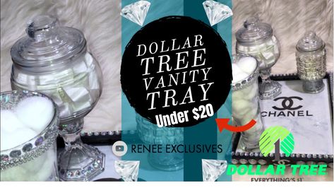 DOLLAR TREE VANITY TRAY Diy Vanity Tray Ideas, Dollar Tree Vanity, Vanity Tray Ideas, Diy Vanity Tray, Diy Vanity Mirror, Makeup Organization Diy, Diy Tray, Tray Ideas, Diy Vanity