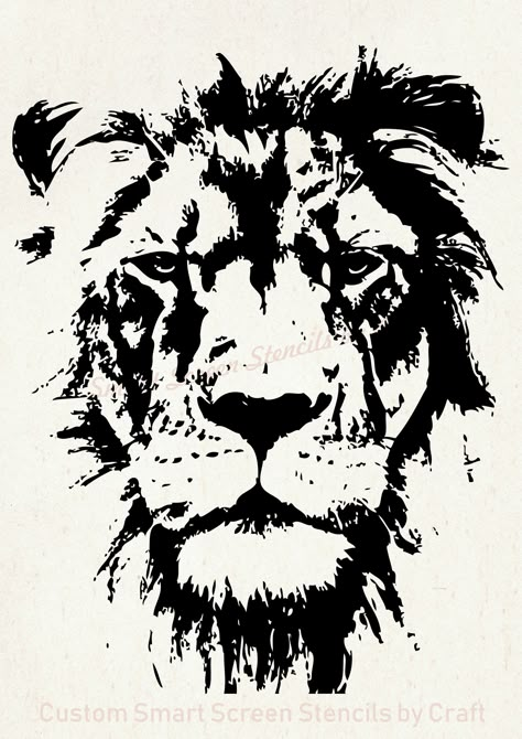 Like this design? Try it yourself with our reusable and self adhesive smart screen stencils! It's super easy, just follow the instructions and create your own Lion King on a bag, t-shirt, canvas, jar, etc. the sky's the limit!  Visit our Etsy shop for more designs. #smartscreenstencils Silhouette Lion, Silhouette Arte, Lion Stencil, Lion Silhouette, Colors Illustration, Lion Sketch, Lion Artwork, Lion Drawing, Lion Tattoo Design