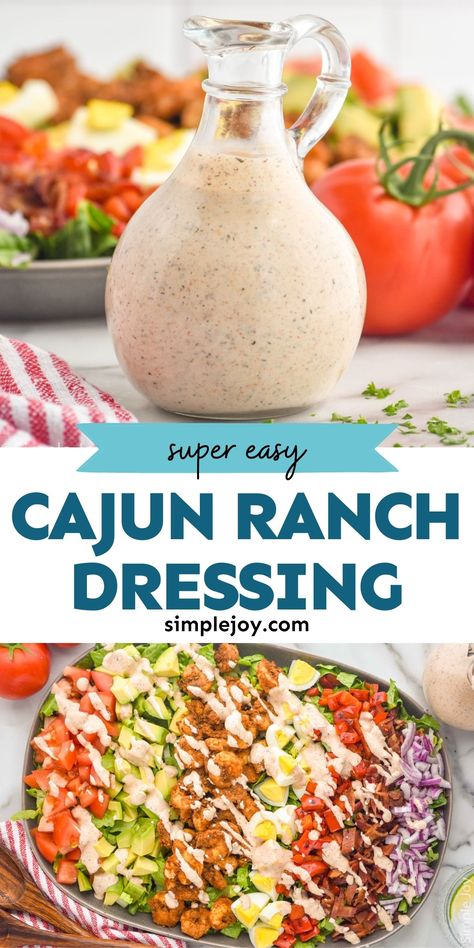 Cajun Ranch Dressing is a delicious and easy salad dressing. You'll love it on my Cajun Ranch Salad, but it's amazing as a sandwich spread as well! Creole Ranch Dressing, Cajun Dressing Recipe, Sub Sandwich Dressing Recipe, Western Dressing Recipe, Hidden Valley Ranch Dressing Recipe, Recipe For Ranch Dressing, Bbq Salad Dressing, Cajun Ranch Dressing, Cajun Ranch Sauce