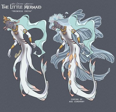 “She was a strange child, quiet and thoughtful.��” In honour of MerMay this year, I wanted to go back to the Hans Christian Andersen story… | Instagram Magical Creatures Mythology, Siren Design, Fae Art, Mermaid Pose, Anime Mermaid, Mermaid Drawings, Hans Christian Andersen, Monster Concept Art, Fairytale Art