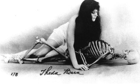 Theda Bara. Femme fatale. Love a beautiful woman with a skeleton. Theda Bara, Antoine Bourdelle, Isadora Duncan, Edward Steichen, Lee Miller, Silent Film Stars, Jean Harlow, Film Star, If Rudyard Kipling