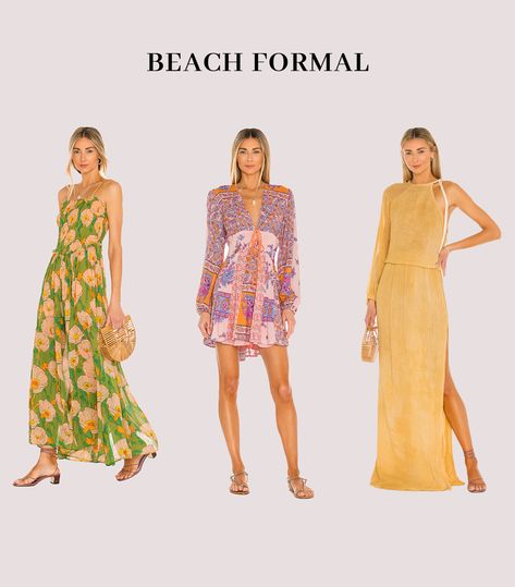 Beach Formal Attire Women Wedding, Beach Semi Formal Attire, Tropical Wedding Dress Code, Beach Formal Wedding Guest For Women, Beach Semi Formal Wedding Guest, What To Wear To A Beach Wedding, Resort Wedding Guest Attire, Beach Formal Wedding Guest, Mexico Wedding Guest Dress