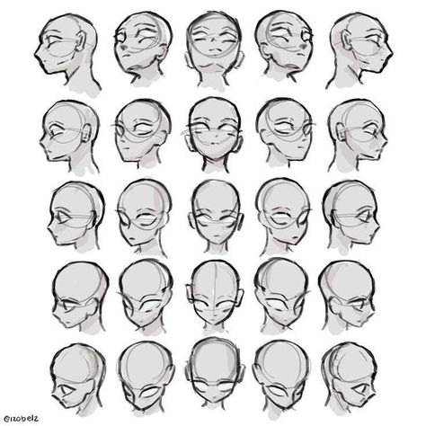 Side Angle Pose Drawing, Head Shapes Drawing Reference, Head Angle Reference Drawing, Person Looking Down Reference Drawing, Angle Sketches, Head Angles Drawing Reference, Different Head Angles, Drawing Head Angles, Head Down Reference