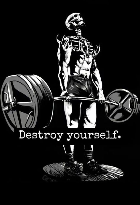 Deadlift Wallpaper, Gym Art Wallpaper, Anime Gym Aesthetic, Destroy Yourself, Gym Anime, Best Gym Quotes, Gym Motivation Wallpaper, Body Change, Lose Everything