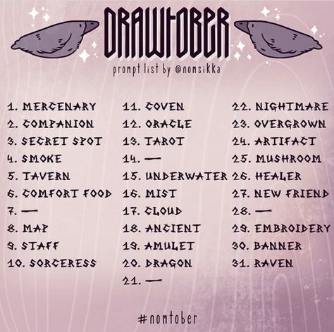 Ink Tober Drawings, Ink Tober 2022, Ink Tober, Wander Inktober, Forget Inktober, Prompt List, Sketchbook Challenge, Coven, Learn To Draw