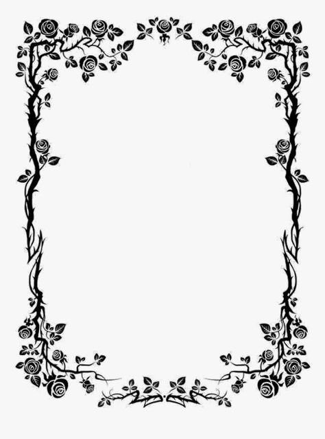 Drawing Borders, Rose Thorns, Book Binding Diy, Frame Border, Rose Frame, Wall Drawing, Borders And Frames, Clip Art Borders, Frame Template