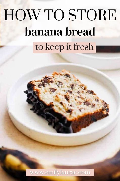 You’ve just made a loaf of homemade banana bread with ripe bananas and it's waiting for you to enjoy on the kitchen counter! But now that it’s baked, what should you do with it? I’m here to teach you all the ins and outs of How To Store Banana Bread to keep it fresh, moist, and delicious for as long as possible. How To Store Banana Bread, Freezing Banana Bread, Banana Bread Different Ways, Banana Bread Wrapping Ideas, Freezer Friendly Banana Bread, Freezing Bananas For Bread, Keep Bread Fresh Longer, Banana Bread Cupcakes, How To Store Bananas