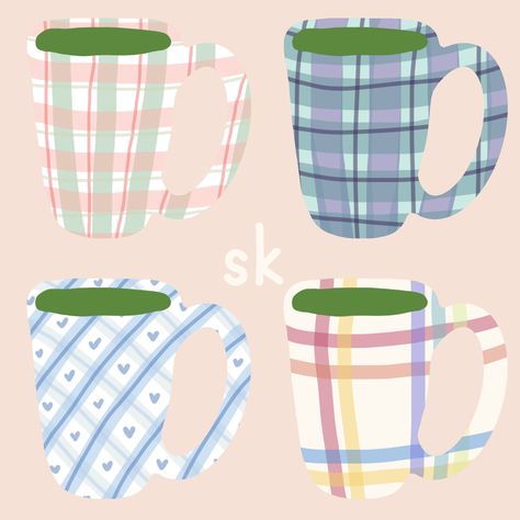 Plaid Pottery Painting, Clay Workshop, Ceramics Pottery Bowls, Tall Mug, Bored Board, Mug Template, Ceramics Ideas Pottery, Ceramics Pottery, Plaid Design