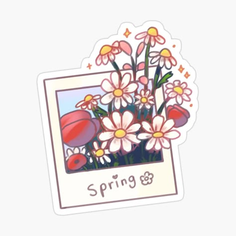 Spring Drawings Ideas, Spring Stickers Aesthetic, Cute Stickers Drawings, Aesthetic Naranja, Bujo Stickers Printable, April Stickers, Stickers For Friends, Stickers Aesthetic Cute, Polaroid Stickers