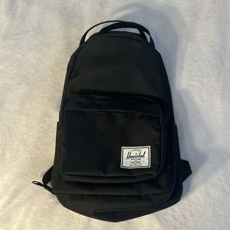 Herschel Back Pack Large Water Bottle Pocket On The Side Unused Except When I Tested To See If My Art Books Fit, A Pen Inked In Places. (See Picture) Themed Black School Backpack, Herschel Backpack Aesthetic, Hershel Backpack, Black Herschel Backpack, Herschel Backpack Black, Herschel Classic Backpack, Backpack Aesthetic, Herschel Backpack, Backpacks Black