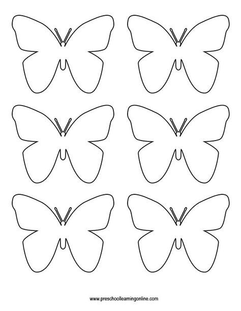 Printable Butterflies, Paper Butterfly Crafts, Printable Butterfly, Butterfly Cutout, Butterfly Outline, Butterfly Stencil, Simple Butterfly, Butterfly Template, Butterfly Printable