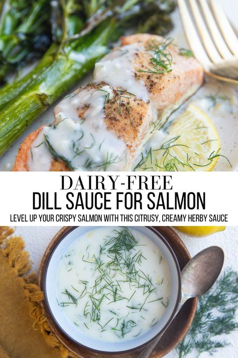 Dairy Free Sauce For Salmon, Salmon Dairy Free Recipes, Dairy Free Fish Recipes, Salmon Dairy Free, Dairy Free Salmon Recipes, Cmpa Recipes, Sauce For Grilled Salmon, Aip Dips, Leftover Salmon Recipes