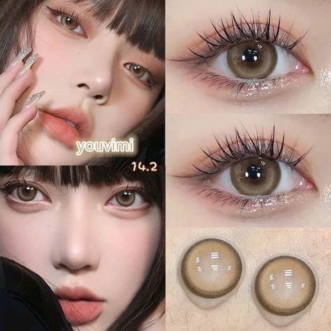 Korean Colored Contacts, Lenses Eye Colour, Brown Eyes Contact Lenses, Pretty Contact Lenses, Asian Contact Lens, Eye Contact Colors, Softlens Korean, Eyes Lenses Color, Contact Lenses For Filipina