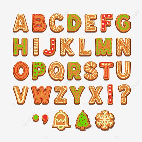 Alphabet Gingerbread Christmas Decoration Design Set Alphabet Decoration, Gingerbread Alphabet, Promotion Decoration, Alphabet Cookies, Colorful Alphabet, Gingerbread Christmas Decor, Gingerbread Decorations, Christmas Tree Branches, Christmas Cover